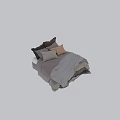 Cozy Double Bed With Layered Linen Bedding And Beige Brown Gray Pillows