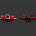 Two Red Toy Planes With White Gray Details Propellers And Clear Cockpits