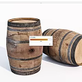 Vintage Wooden Barrels Decorative Ornament Set With Standing And Lying Styles