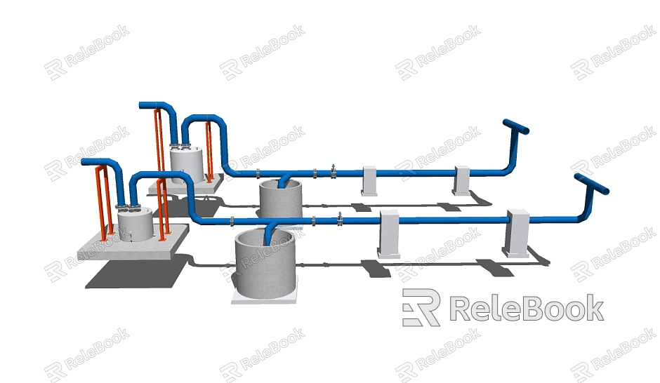 Industrial LOFT pipe factory pipe sewer pipe model