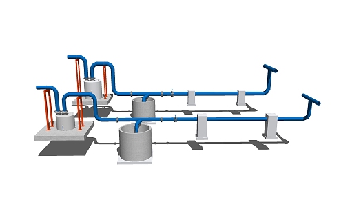 Industrial LOFT pipe factory pipe sewer pipe 3d model