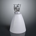 Aerospace Rocket Engine With White Conical Base And Silver Components