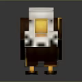 Pixel Art Flying Animal Eagle with White Head Yellow Beak Brown Body and Yellow Talons