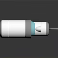 White Cylindrical Propulsion Device With Silver Ring Blue Connecting Section And White Propeller