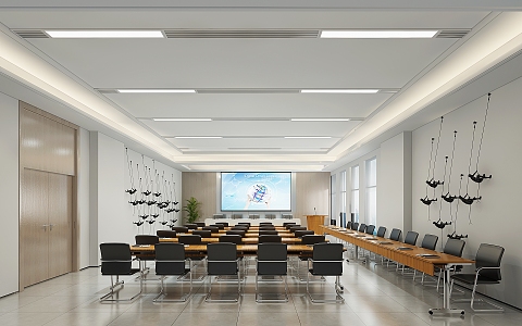 Modern conference room report hall 3d model