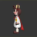 Game Movie Character Featuring Curly Hair Crown Yellow Eyes Red Cape And Star Wand