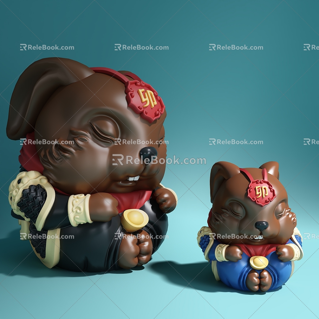 New Chinese Style Tea Figurines Tea Pet Carving Ornaments 3d model