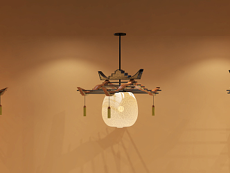 New Chinese Chandelier Palace Lamp 3d model