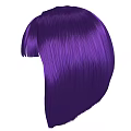 Vibrant Purple Straight Wig with Blunt Bangs and Shoulder Length Hairstyle Design