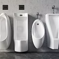 Modern White Ceramic Urinals With Various Wall Mounted Designs In Bathroom