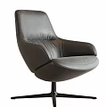Dark Colored Leather Office Chair With Modern Design And Comfortable Armrests On Black Swivel Base