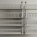 Multiple White Balustrade Fence Panels Featuring Decorative Railings And Architectural Details