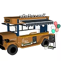Nordiclight Functional Food Truck With Striped Awning Colorful Balloons Chalkboard Menu And Potted Plant