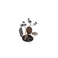 Elegant Plate Decoration With Ceramic Vase Dried Flowers Candle And Horse Figurine
