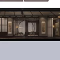 Traditional Chinese Living Room Interior With Wooden Structure Lanterns Screens Carpets And Furniture