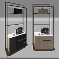 Modern Wooden Kitchen Sideboard With Coffee Machine And Storage Countertop Design