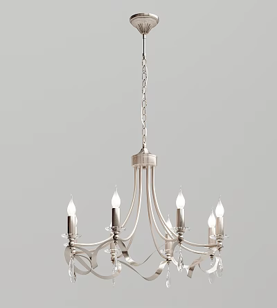 Modern Decorative Chandelier With Metal Frame And Multiple Light Arms 3d model