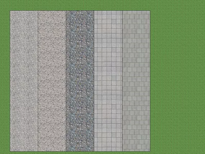 Garden Accents Featuring Stone Gravel Grid And Tile Textured Paving Materials For Outdoor Decoration 3d model