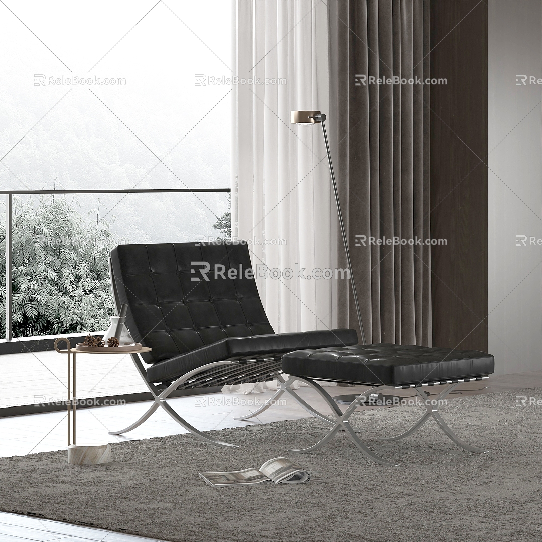 Seat Single Chair Chair Leisure Chair Barcelona Chair model