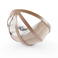 Cozy Round Light Brown Rattan Lazy Sofa With White Cushions And Soft Padding