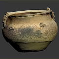 Ancient Artistic Carved Pottery Jar With Intricate Patterns And Decorative Handles
