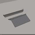 Traditional Gray Roof Tile Architectural Components Featuring Two Different Eave Designs 3d model