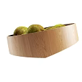 Stylish Ceramic Vessels Wooden Design Black Rimmed Tray Holding Fresh Pears