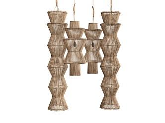 chandelier bamboo chandelier outdoor chandelier lantern 3d model