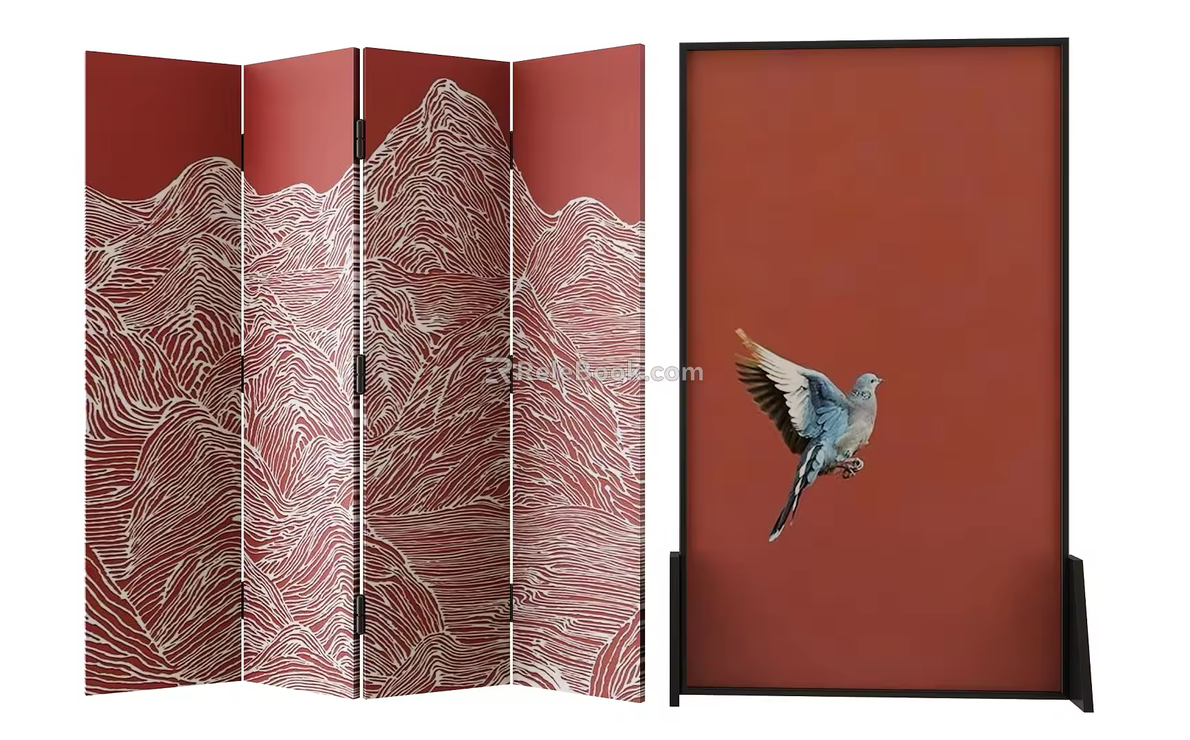 new chinese style screen 3d model