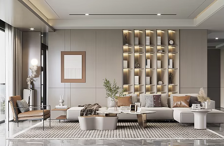 Light Luxury Living Room 3d model