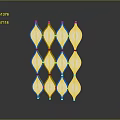 Elegant Golden Frame Shelf Unit With Wavy Diamond Grid Design For Modern Home