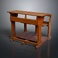 Sturdy Wooden Children's Study Table With Lower Shelf For Kids Room And Play
