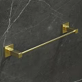 Elegant Golden Wall Lamp Mounted On Dark Gray Marble Textured Wall