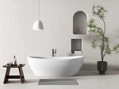 Bathtub Tub Integrated Bathtub Independent Bathtub Silent Wind Bathtub Green Plant Chandelier 3d model