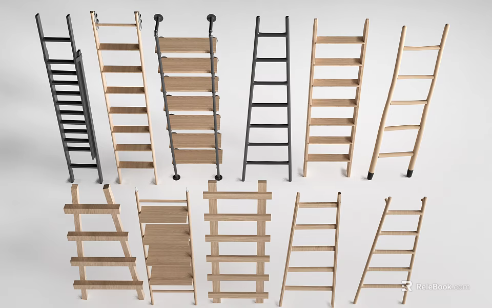 Hardware Tools Collection Featuring Various Ladders With Different Designs And Materials 3d model