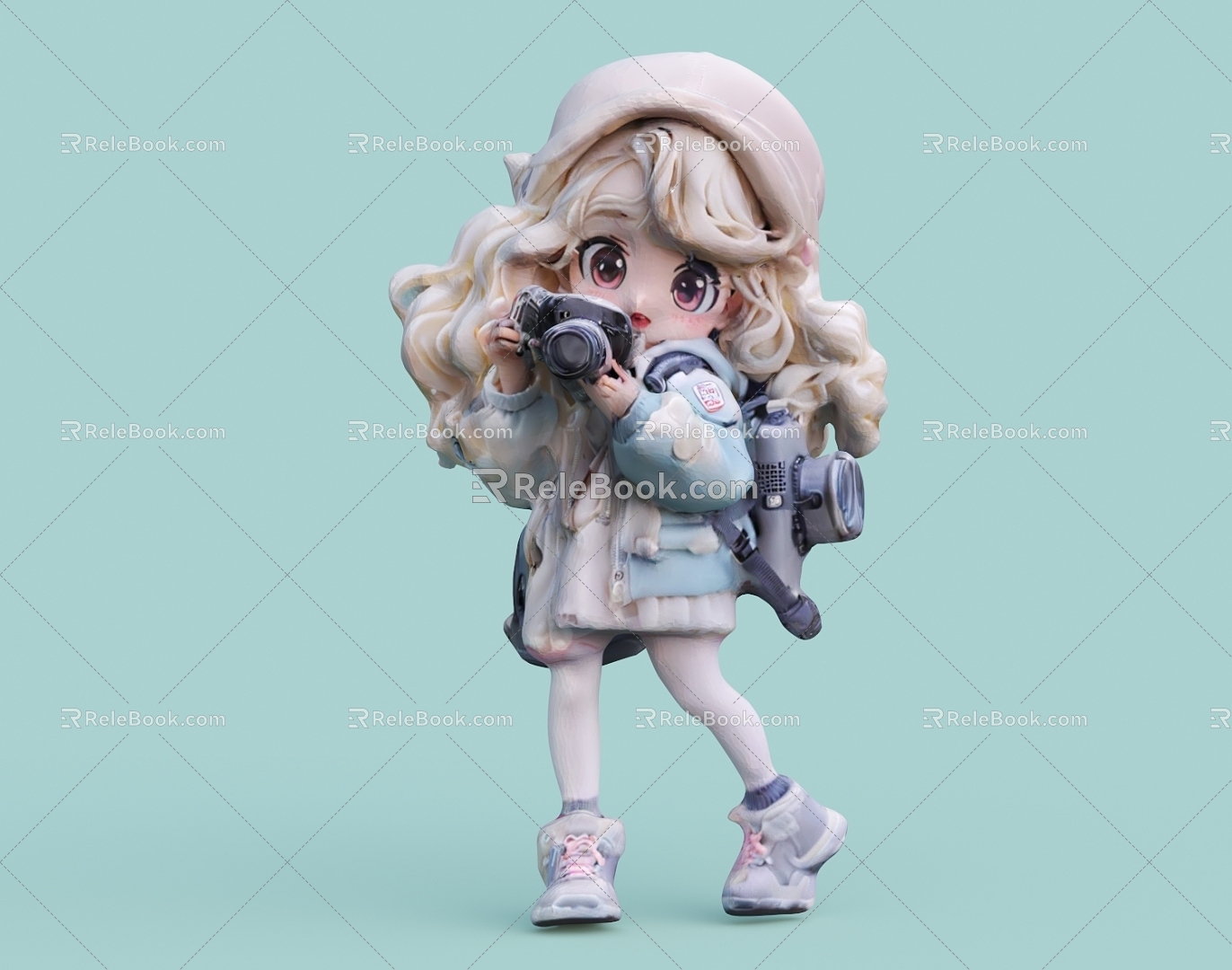 Cute Characters Cartoon Decorations Handmade Photo Girl 3d model