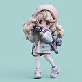 Cute Characters Cartoon Decorations Handmade Photo Girl 3d model