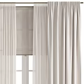 Light Beige Window Curtains with Soft Fabric and Sheer Layer for Modern Home Window Decoration