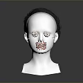 Dark Colored Wig On White Mannequin Head For Hairstyle Display And Styling