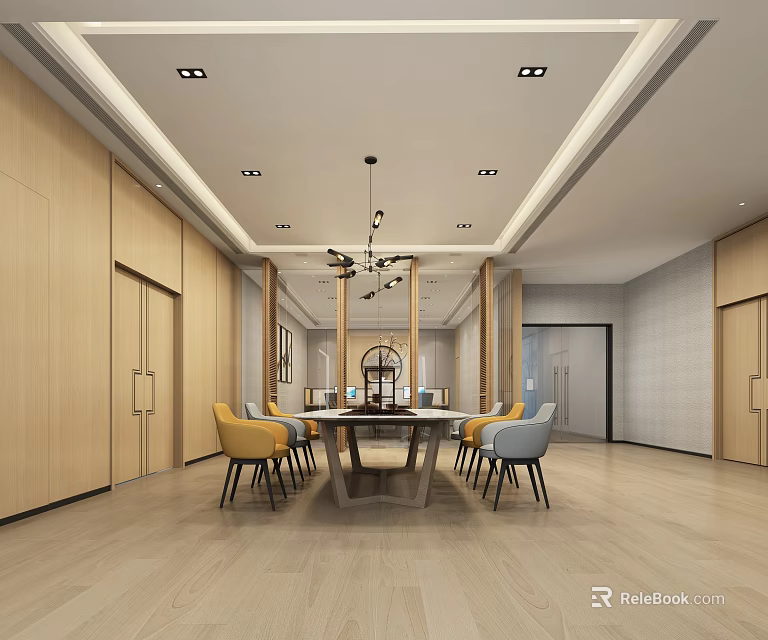 Modern Shower Sauna Interior Design With Wooden Elements And Relaxation Features 3d model