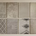 Square Rugs with Various Patterns and Different Textures in Neutral Colors