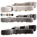 Modern Velvet Sofa Designs with Grey Brown Black Color Options and Gold Legs with Cushions
