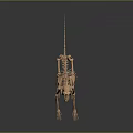 Copper Colored Primate Like Animal Skeleton Anatomical Model Medical Device with Smooth Surface Reflection