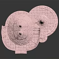 Detailed Pink Castle Building Model With Towers Staircase And Balcony Design