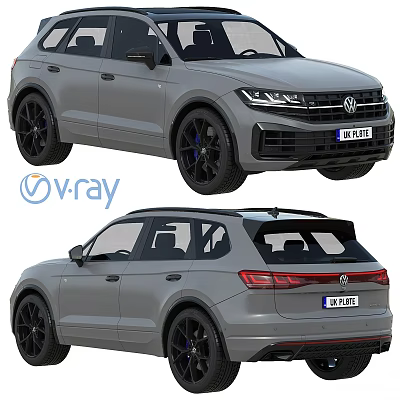 Volkswagen Gray SUV Exterior With Black Wheels And V Ray Rendered Front Rear View 3d model