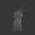 Heavy Duty Industrial Mechanical Equipment With Two Symmetric Gray Metal Arm Structures
