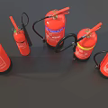 Fire Extinguisher Fire Extinguisher Combination Fire Equipment Handheld Fire Extinguisher Small Fire Extinguisher Low Face Low Number Low Model Simple Model Game Video Level Super Realistic 3d model