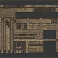 Wooden Assembled Structure With Staircase Platform Steps And Layered Planks