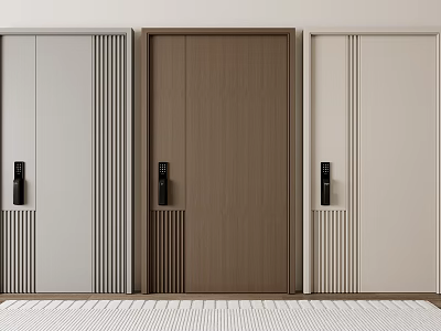 Modern Security Doors With Different Colors And Smart Locks Design 3d model
