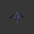 Blue Fighter Jet Model With Futuristic Streamlined Design And Red Cockpit